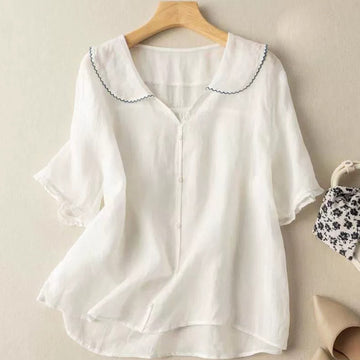 Retro Linen Blouse