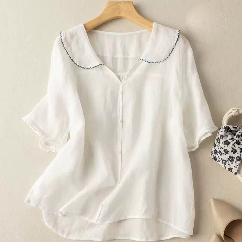Retro Linen Blouse